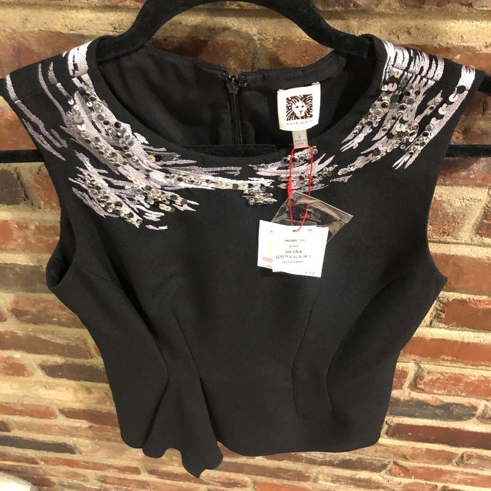 NWT Anne Klein Sleeveless Sequin Blouse - Sz 6 - Picture 2 of 13